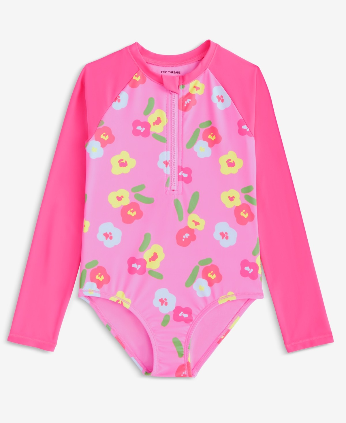 Epic Threads Toddler Girls Floral Print Long-Sleeve Rash Guard
