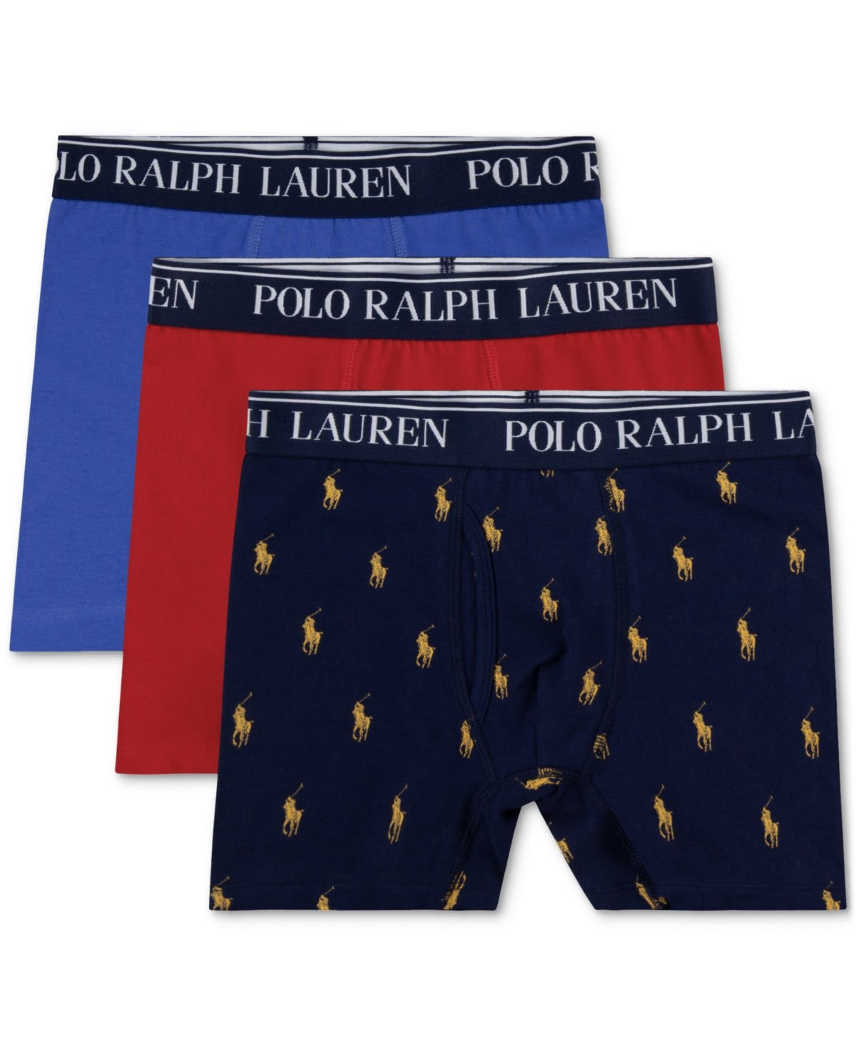 Polo Ralph Lauren Boys' Cotton Stretch Boxer Briefs, 3-Pack