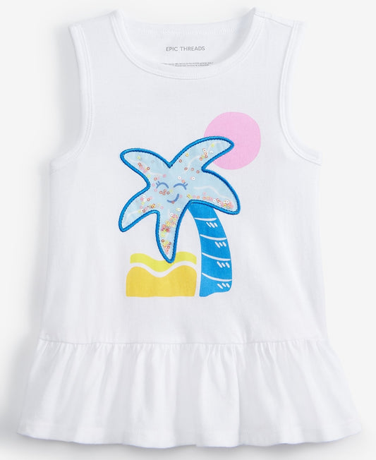 Epic Threads Toddler Girl Palm Ruffle Tank Top