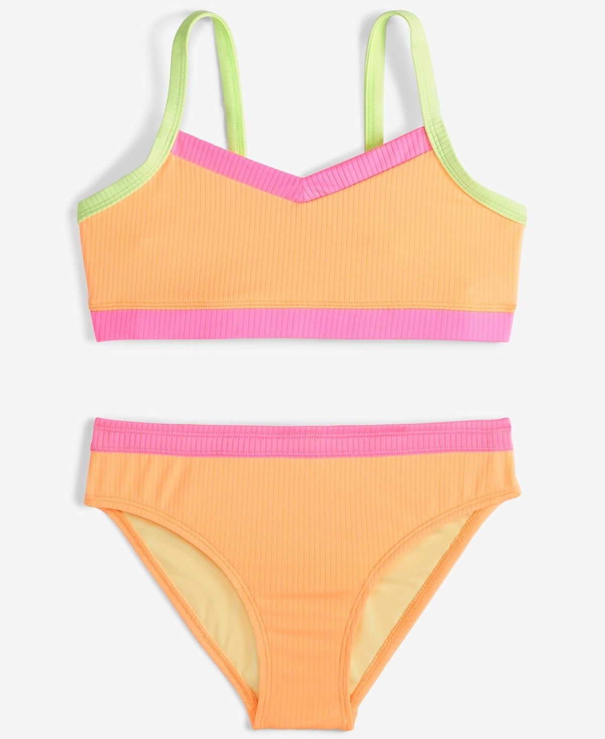 Breaking Waves Big Girls 2-Pc. Colorblocked Swimsuit