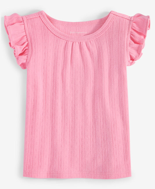 First Impressions Baby Girls Mix and Match Solid Pointelle Flutter-Sleeve Top