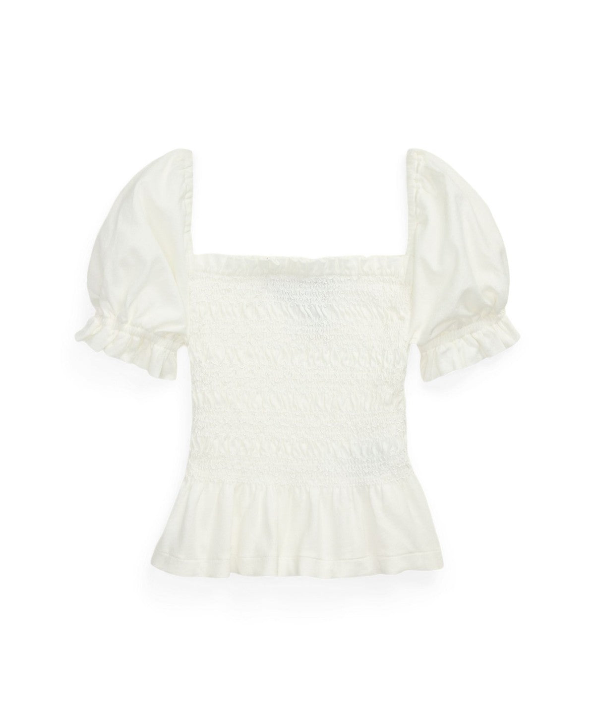 Polo Ralph Lauren Toddler and Little Girls Smocked Jersey Peplum Top - White $21.93 online