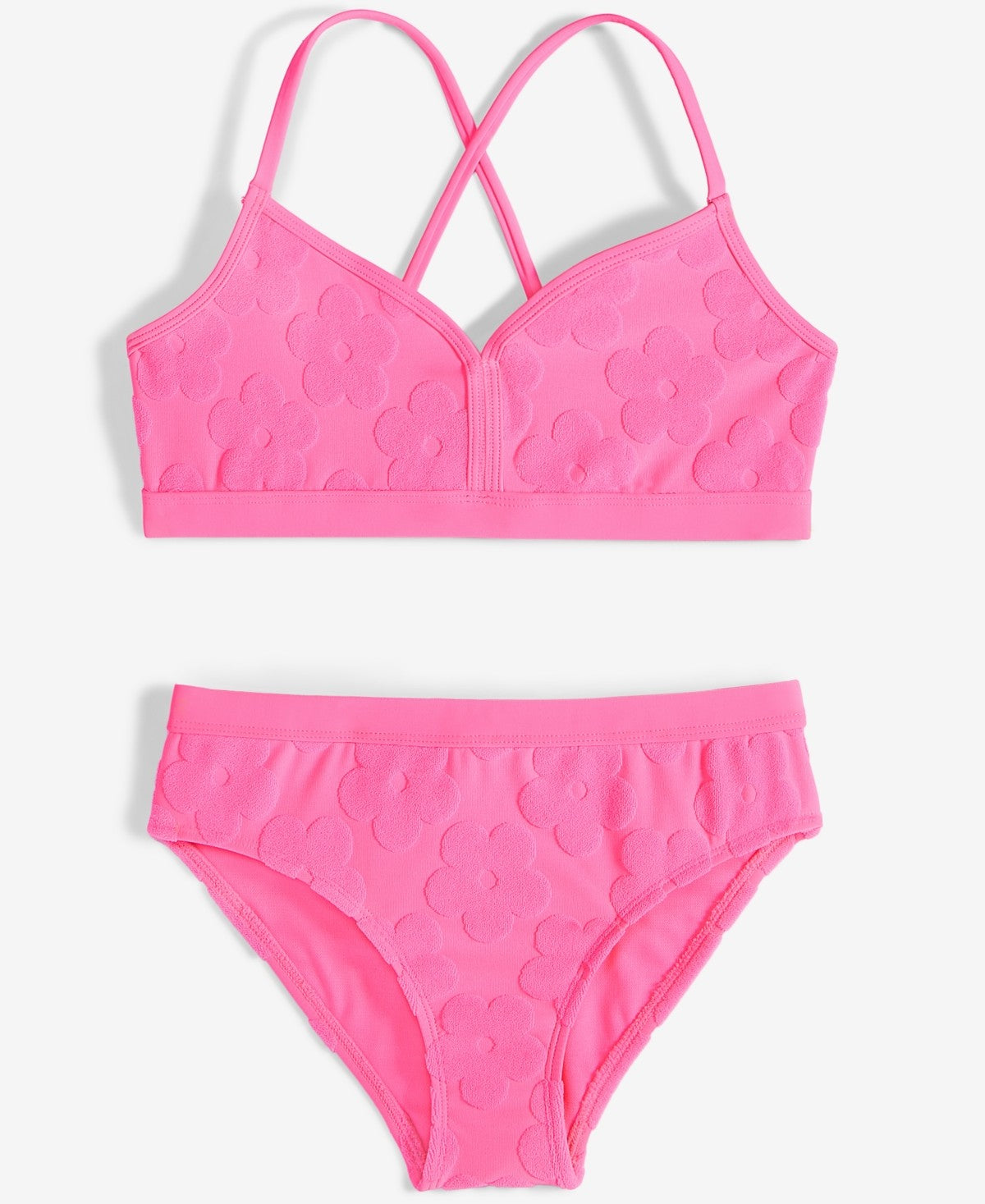 Breaking Waves Big Girls Banded Bralette & Scoop Bottom Swimsuit