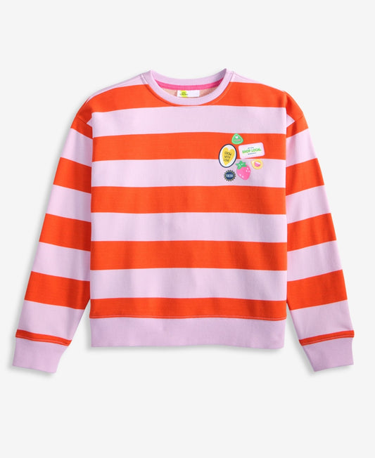 Epic Threads Little Girls Striped Patch Sweatshirt
