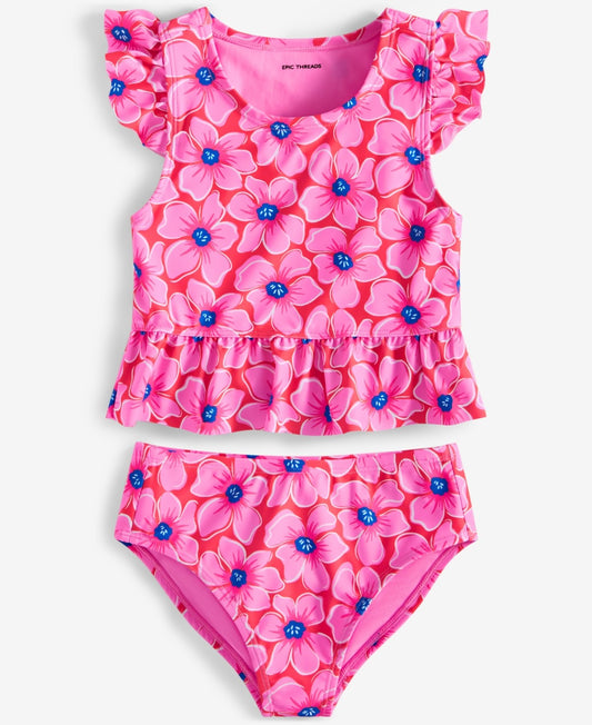 Epic Threads Little Girls Floral Tankini Two-Piece Swimsuit