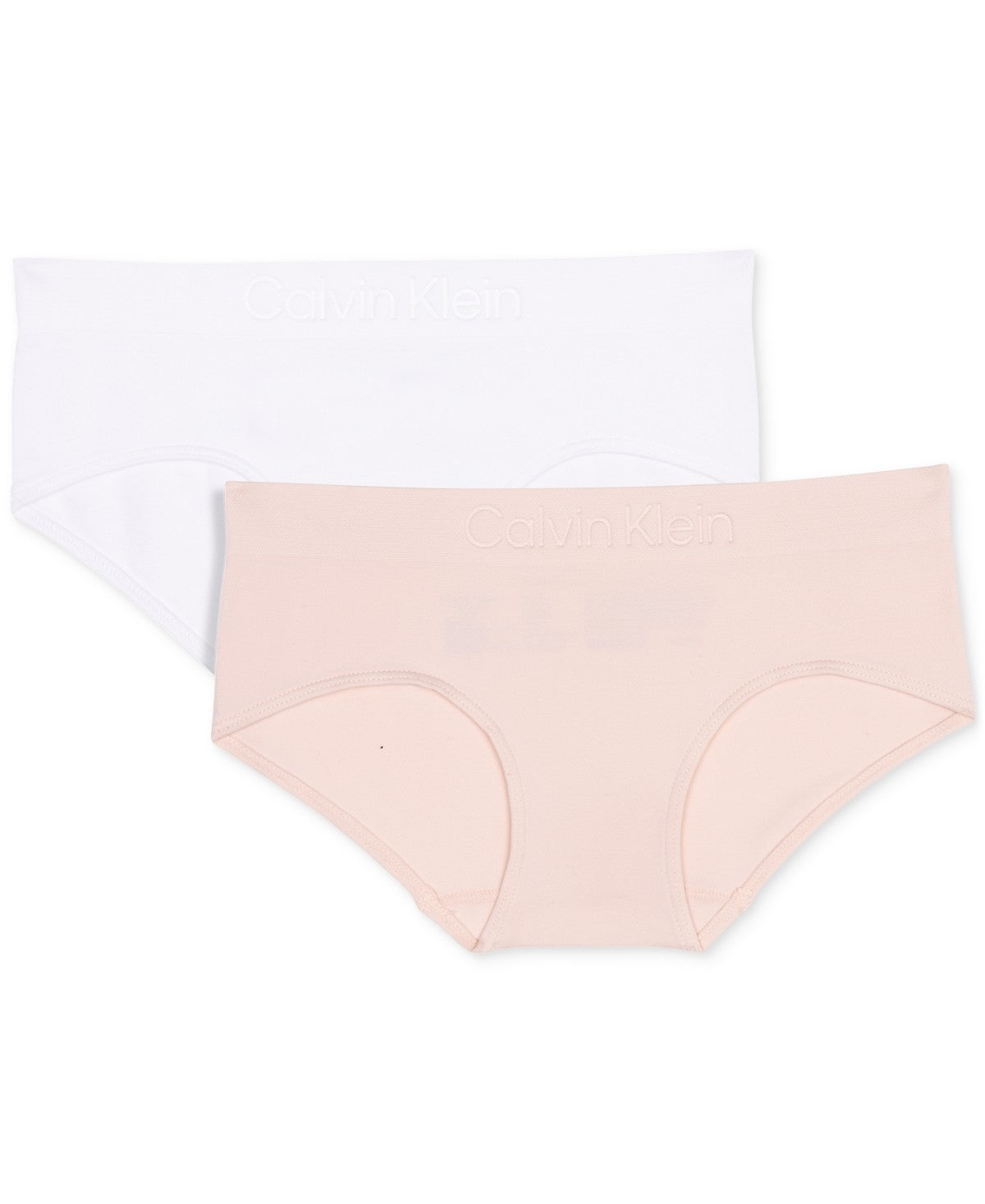 Calvin Klein Big Girls Seamless Embossed Hipster Underwear, Pack of 2