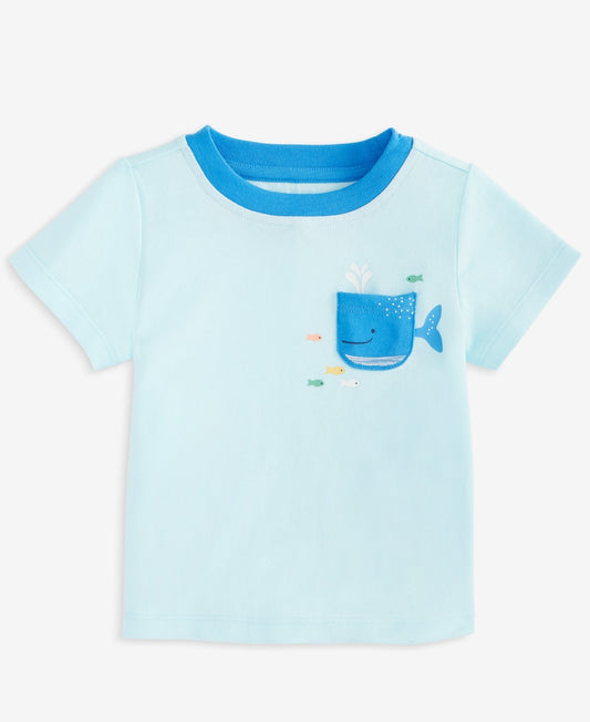 First Impressions Baby Boys Whale Graphic Pocket T-Shirt