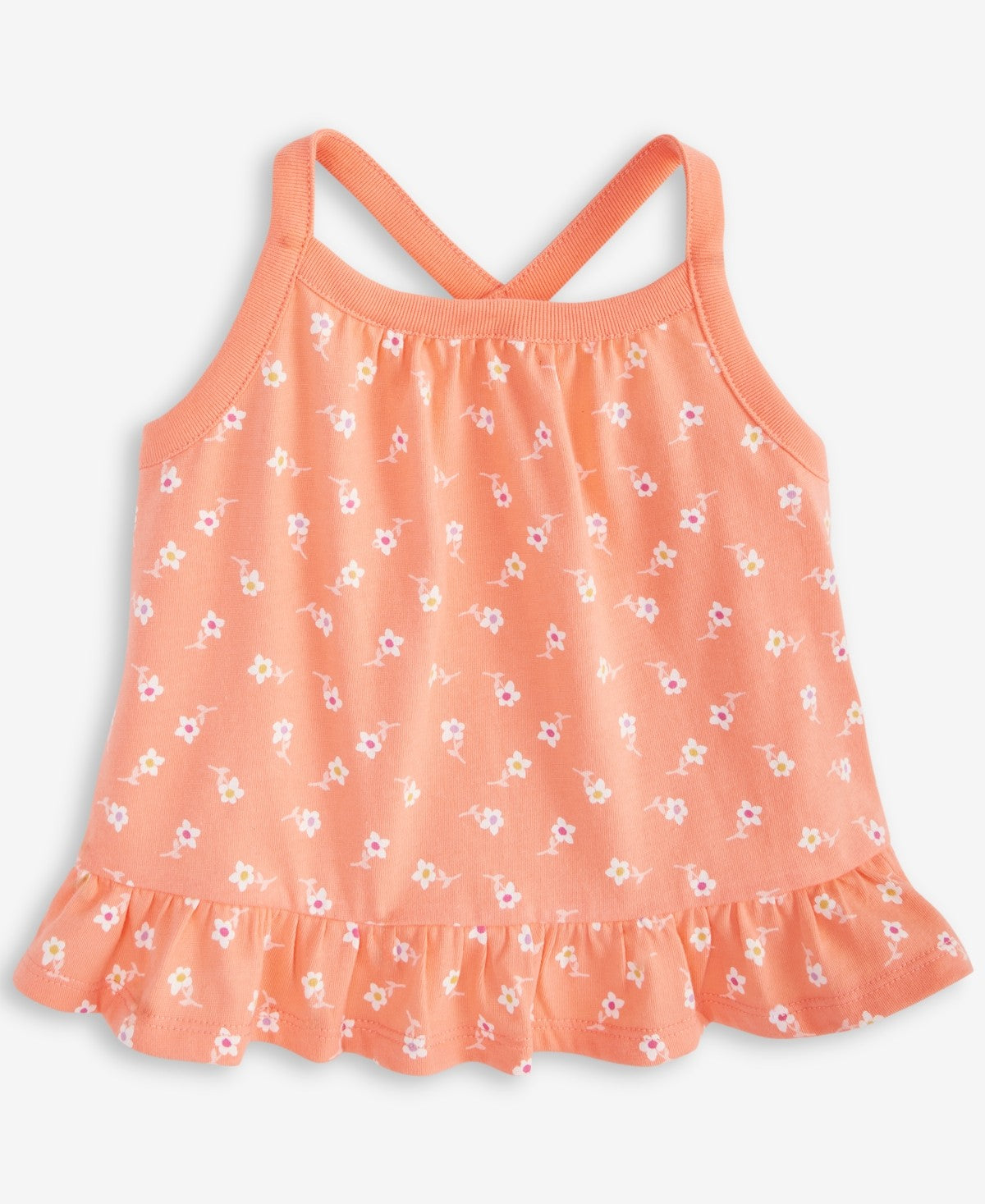 First Impressions Baby Girls Simple Floral-Print Peplum Tank Top