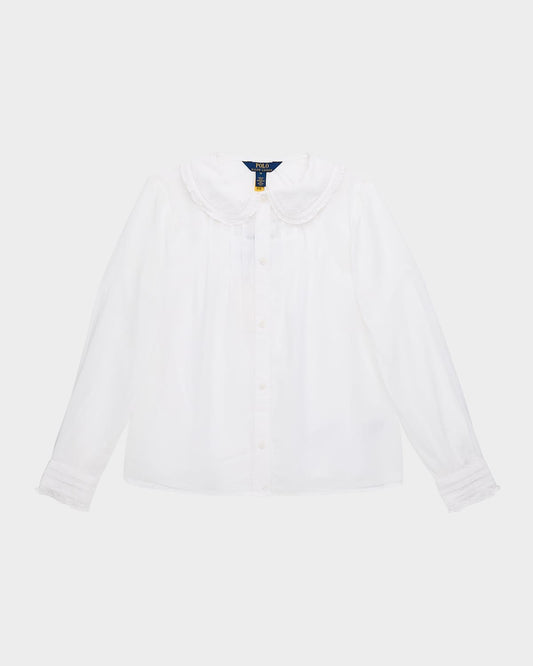 Polo Ralph Lauren Girl's Ruffled Cotton Voile Top