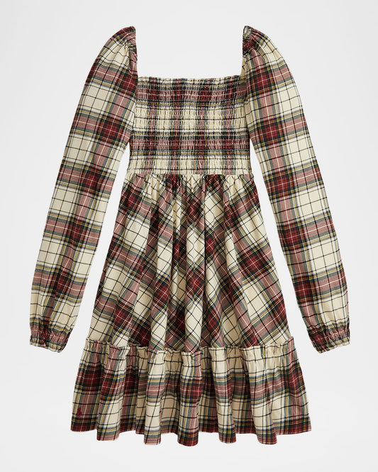 Polo Ralph Lauren Girls' Long-Sleeve Plaid Ruffled Dress