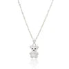 Silver Stainless Steel w/ CZ Mini Teddy Bear Kids Necklace