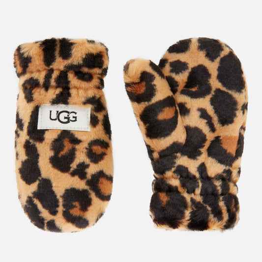 UGG Toddlers' Faux Fur Mitten Gloves in Butterscotch Panther