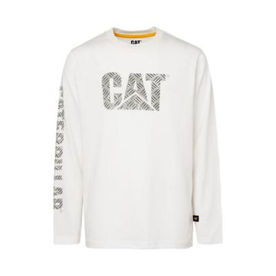 Caterpillar Big Boys Long Sleeve Diamond Plate Logo T-Shirt