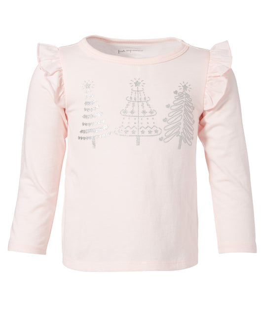 First Impressions Baby Girls Cotton Shimmer Tree T-Shirt