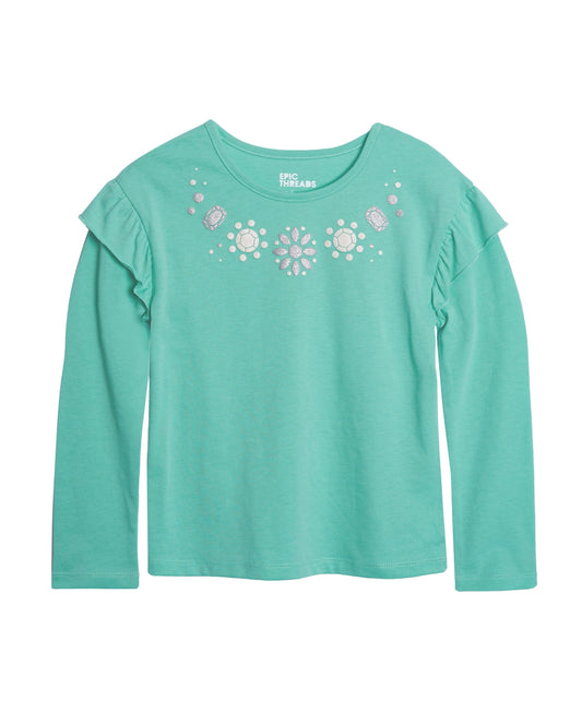 Epic Threads Little and Big Girls Snowflake T-shirt