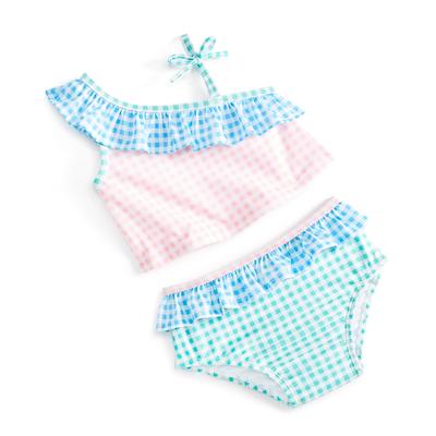 First Impressions Baby Girls 2-Pc. Floaty Checkered Ruffle Swimsuit Set - Bright White