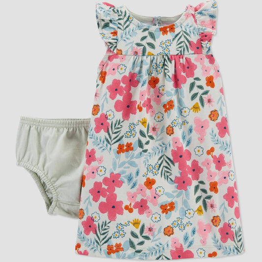 Baby Girls' Floral Dress - Just One You® Made by Carter's Sage Green