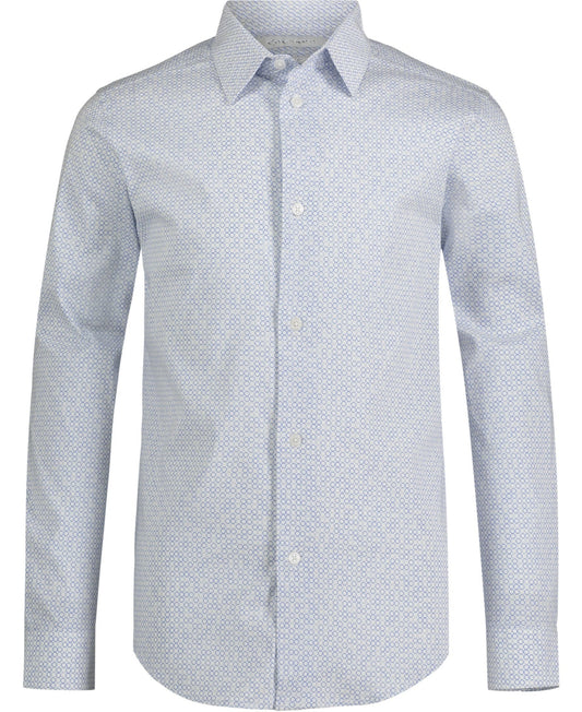 Calvin Klein Big Boys Long Sleeve Stretch Circle Print Shirt