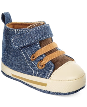 First Impressions Baby Boys High-Top Denim Sneakers
