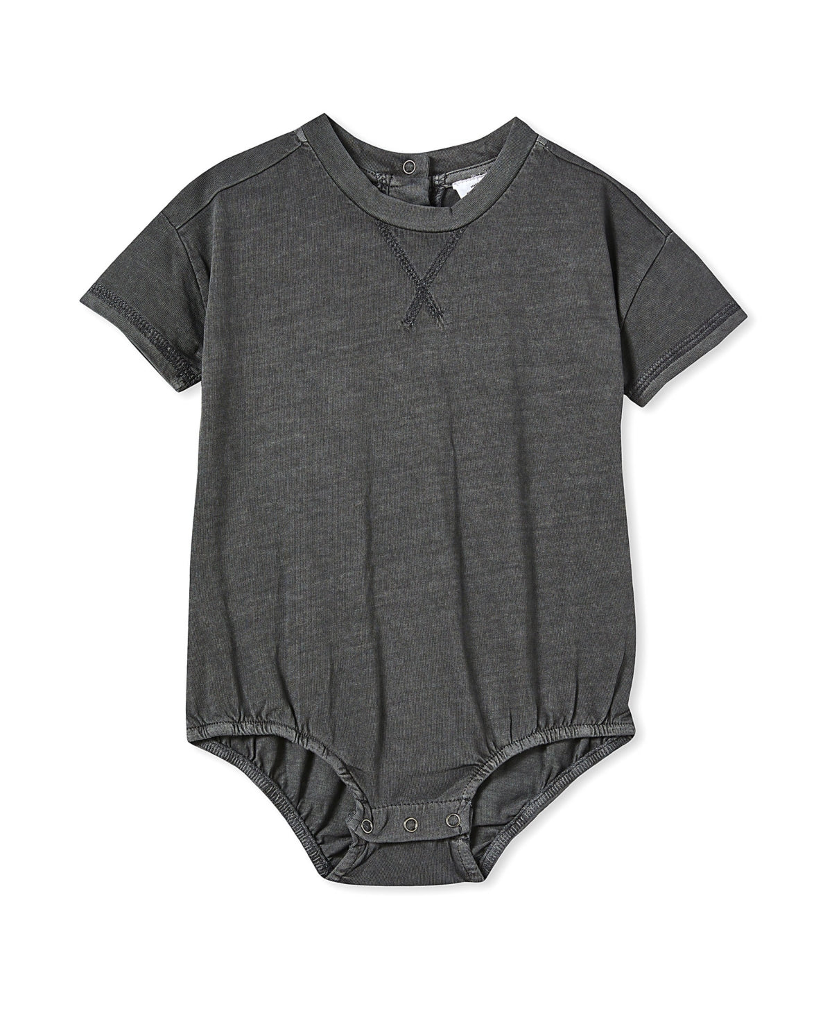 Cotton On Baby Boys Arthur Drop Shoulder Bubbysuit - Rabbit Gray Wash