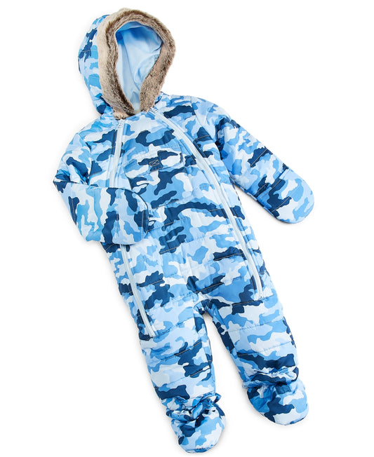 First Impressions Baby Boys Camo-Print Faux-Fur Trim Snowsuit