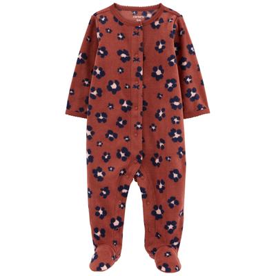 Carter's Baby Girls Leopard Snap-up Fleece Sleep and Play - Brown