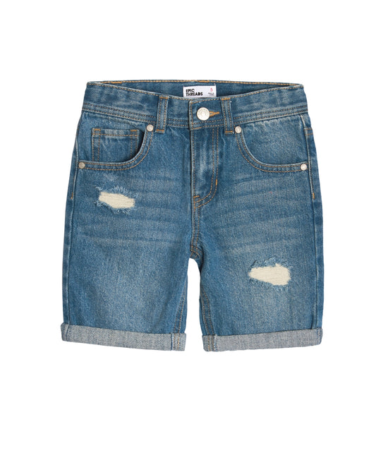 Epic Threads Toddler Boys Zip Fly Denim Shorts - Hampton Wash