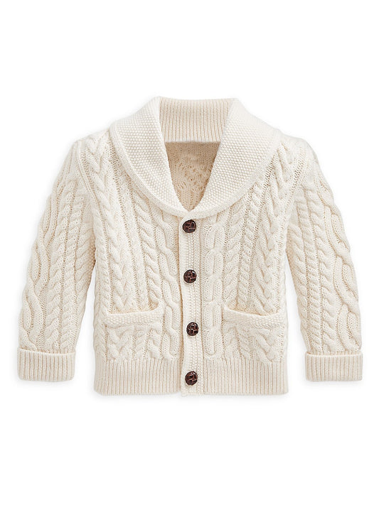 Ralph Lauren Polo Baby Boy's Aran-Knit Cardigan - Cream retail $155.00