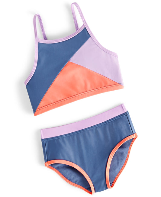 ID Ideology Big Girls Colorblocked Swimsuit Top ONLY