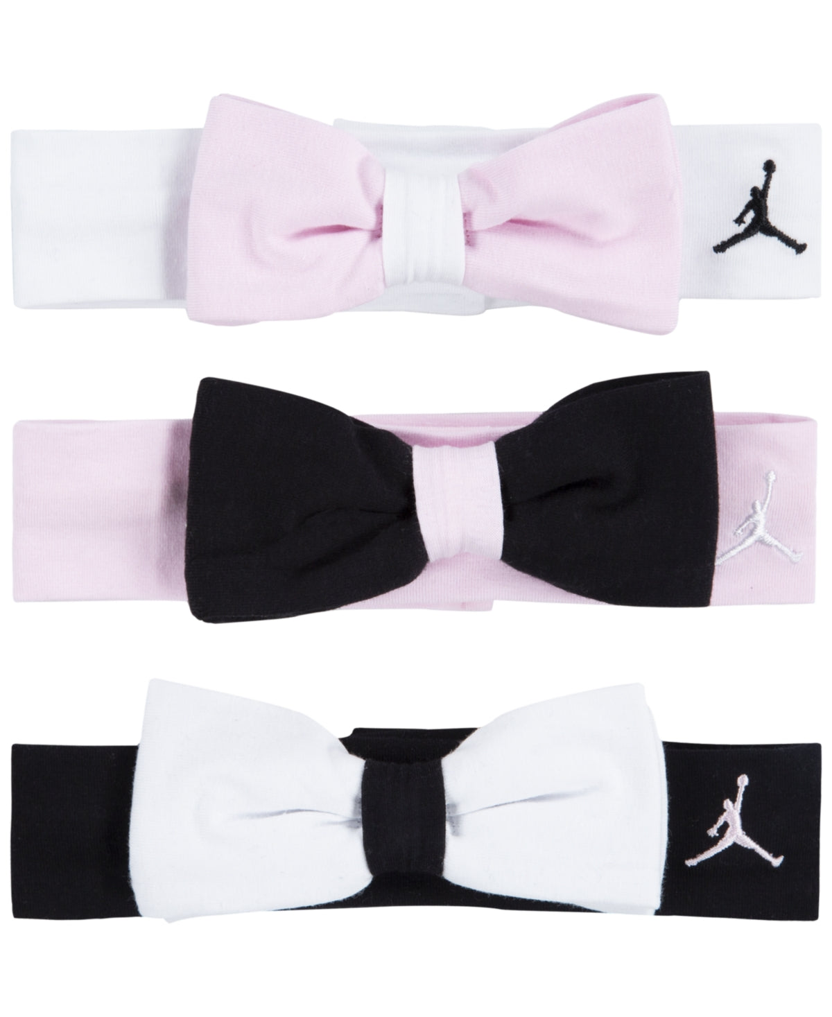 Jordan Baby Girls Stretch Headbands, Pack of 3 - Pink Foam