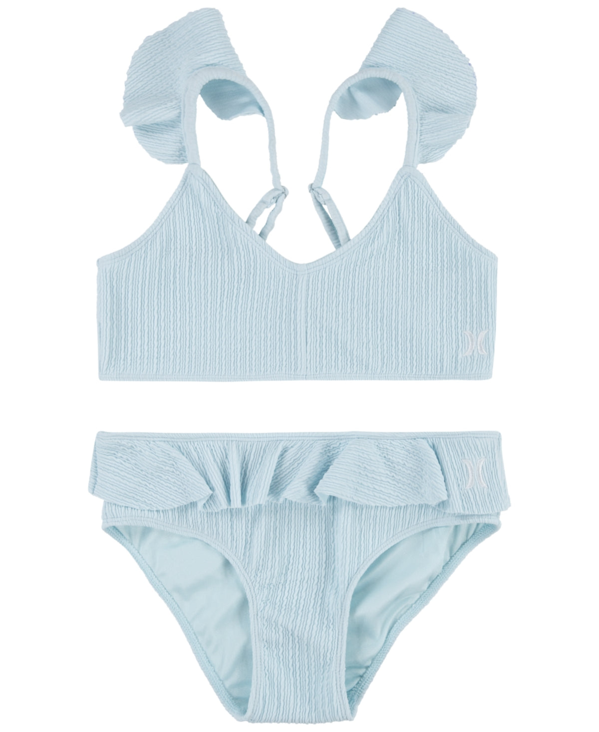 Hurley Girls Ruffle Bikini Swimsuit, 2 Piece Set - Blue Cloud