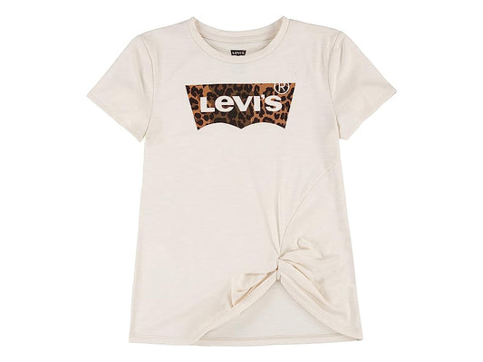 Levi's Girls' Front Tie Graphic T-Shirt- (Antique White)
