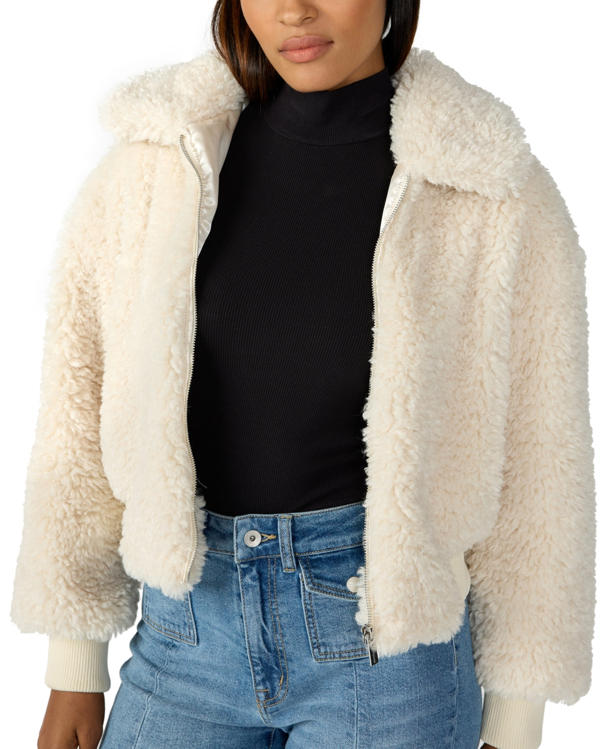 Sanctuary Womens Short Cold Weather Faux Fur Coat