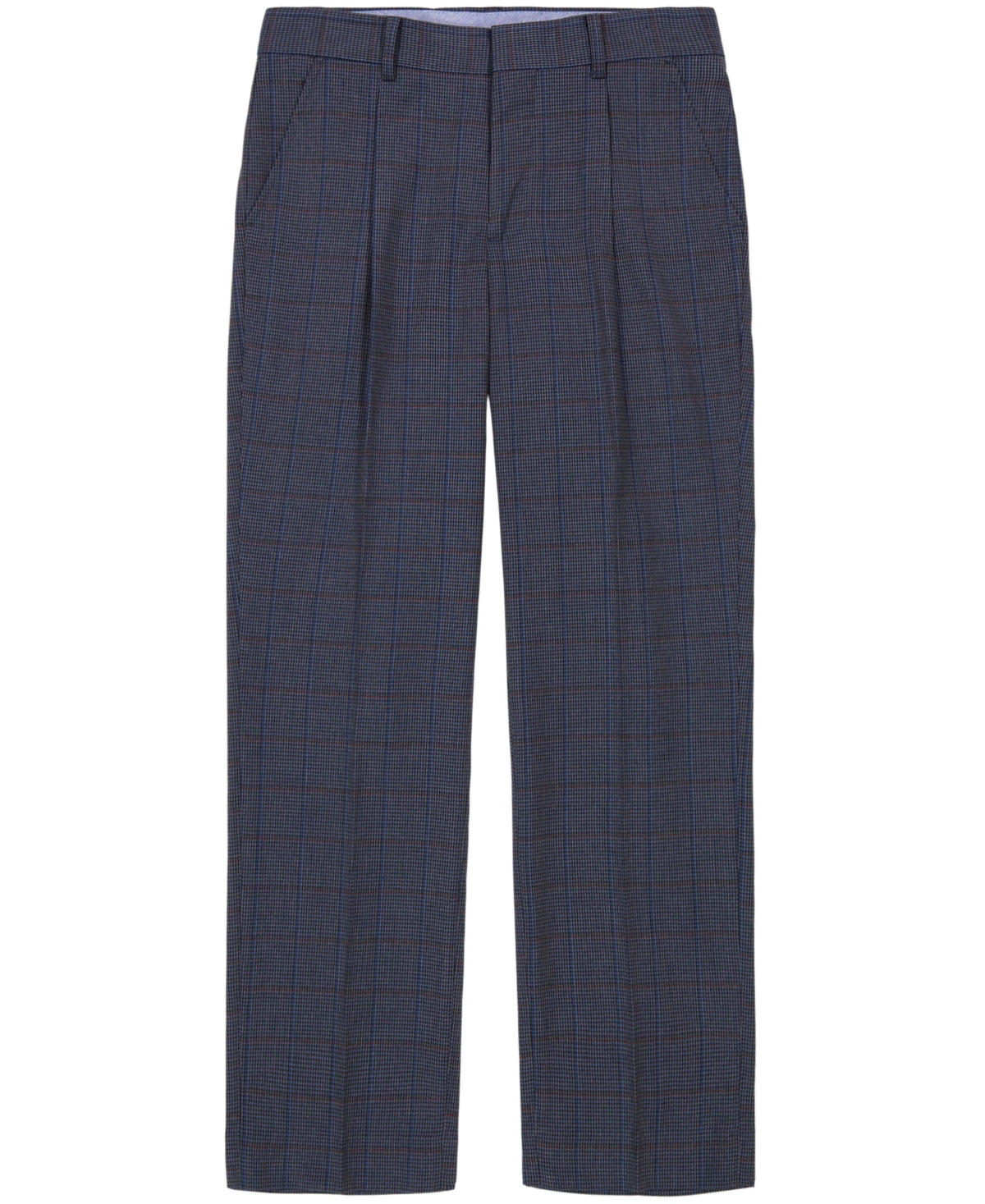 Tommy Hilfiger Big Boys Stretch Houndstooth Deco Machine Washable Single-Pleat Pants
