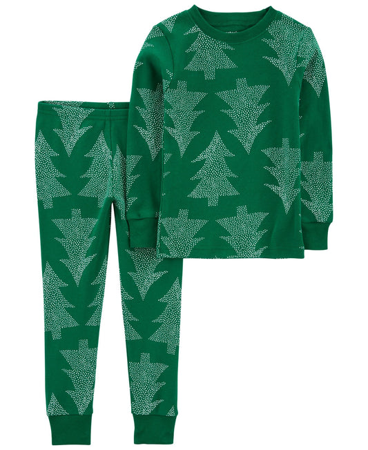 Carter's Baby Boys and Baby Girls Christmas Tree 100% Snug Fit Cotton Pajamas, 2 Piece Set