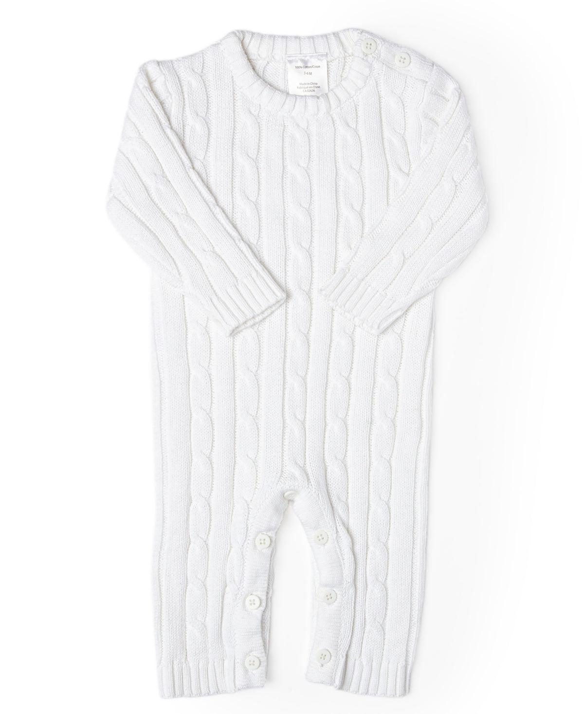 Baby Mode Signature Baby Boys or Baby Girls Long Sleeved Cable Knit Coverall