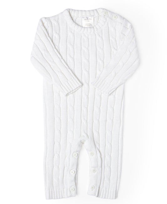 Baby Mode Signature Baby Boys or Baby Girls Long Sleeved Cable Knit Coverall