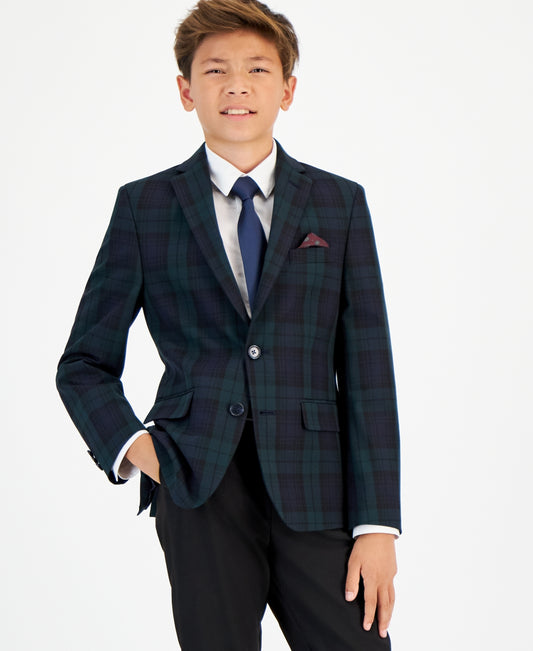 B by Brooks Brothers Big Boys Classic Fit Stretch Suit Jacket - Navy, Green