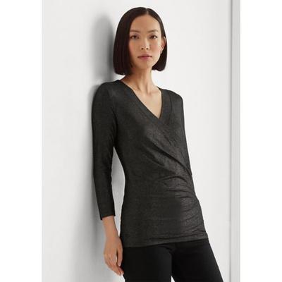 Lauren Ralph Lauren Women's Metallic Jersey Surplice Top