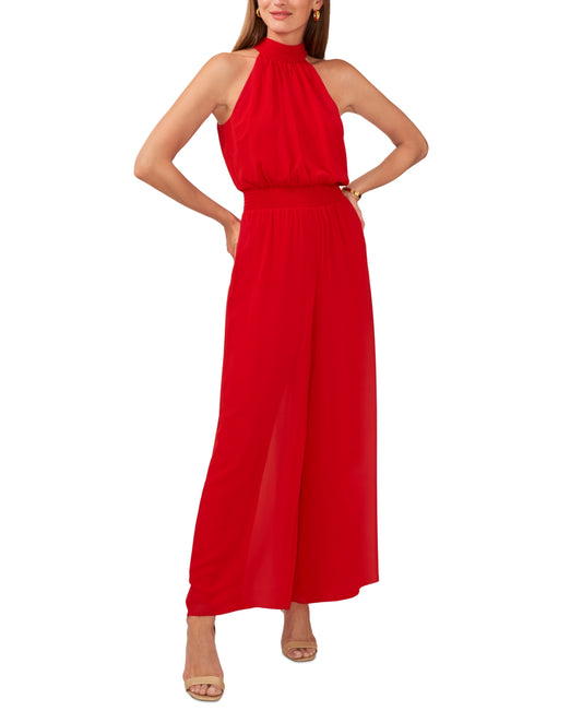 Vince Camuto Women's Halter Tie-Back Wide-Leg Jumpsuit - Ultra Red