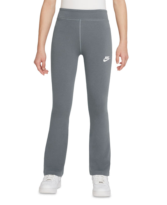 Nike Girls' Sportswear Favorites Swoosh Flare Leggings Smoke Grey/White, Large