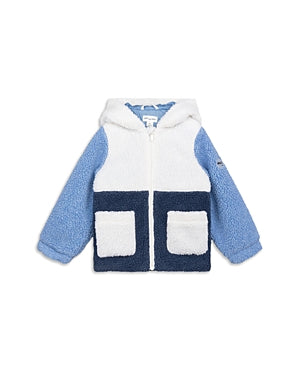 Miles the Label Boys' Faux Sherpa Color Blocked Hooded Jacket