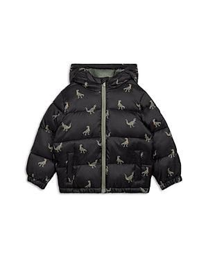 Miles the Label Boys' T Rex Dinosaur Print Hooded Jacket