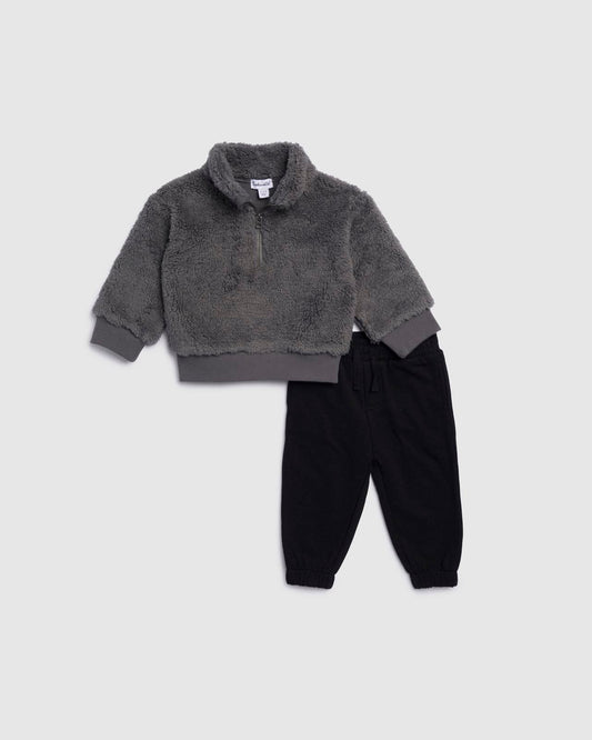 Splendid Boys' Fuzzy Half Zip Sweatshirt & Jogger Pants Set