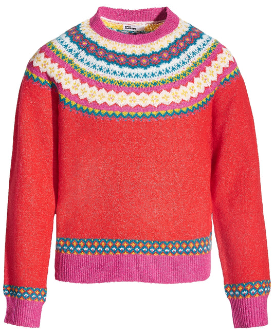 Epic Threads Toddler & Little Girls Fairisle Pullover Sweater- Fiesta Red
