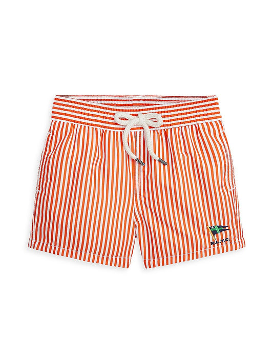 Polo Ralph Lauren Kids Traveler Swim Trunks(Club Stripe) Boy's Swimwear