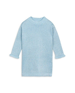 Miles the Label Girls' Metallic Knit Sweater Dress