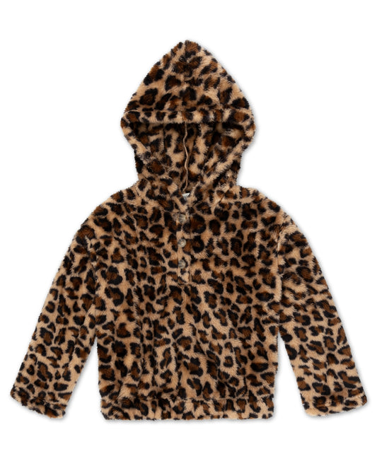 Speechless Big Girls Animal Print Sweater - Tan Black