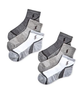 Polo Ralph Lauren Boys 6-Pack Marled Quarter-Length Socks