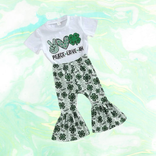 Peace Love Clovers Bells Pants Set